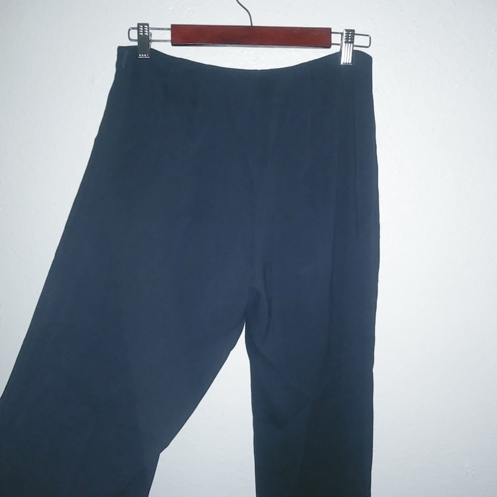 Eileen Fisher S 29x29 Silk Spandex Darkest Navy Formal Pants Petite - Picture 3 of 8